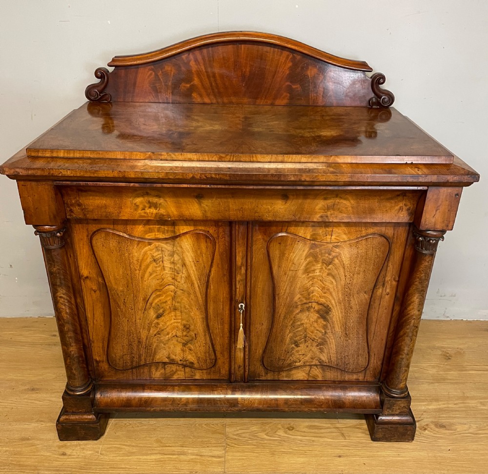 C19TH flame mahogany continental side cabinet 