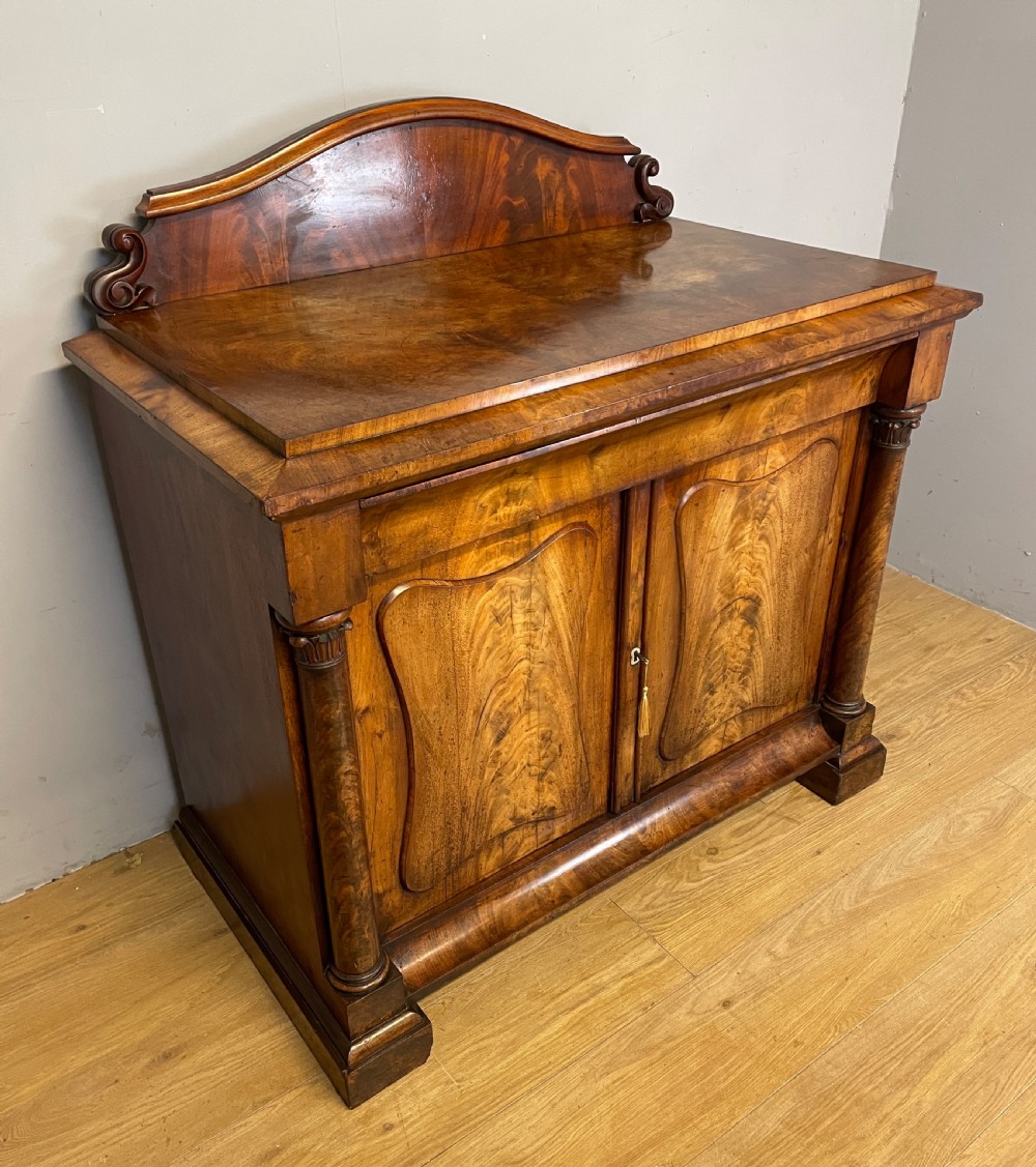 C19TH flame mahogany continental side cabinet  View II