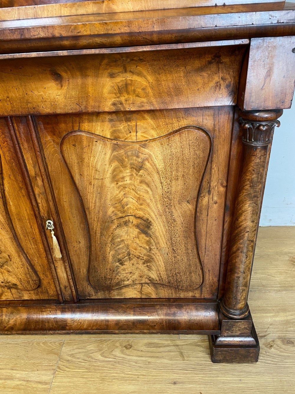 C19TH flame mahogany continental side cabinet  View VII