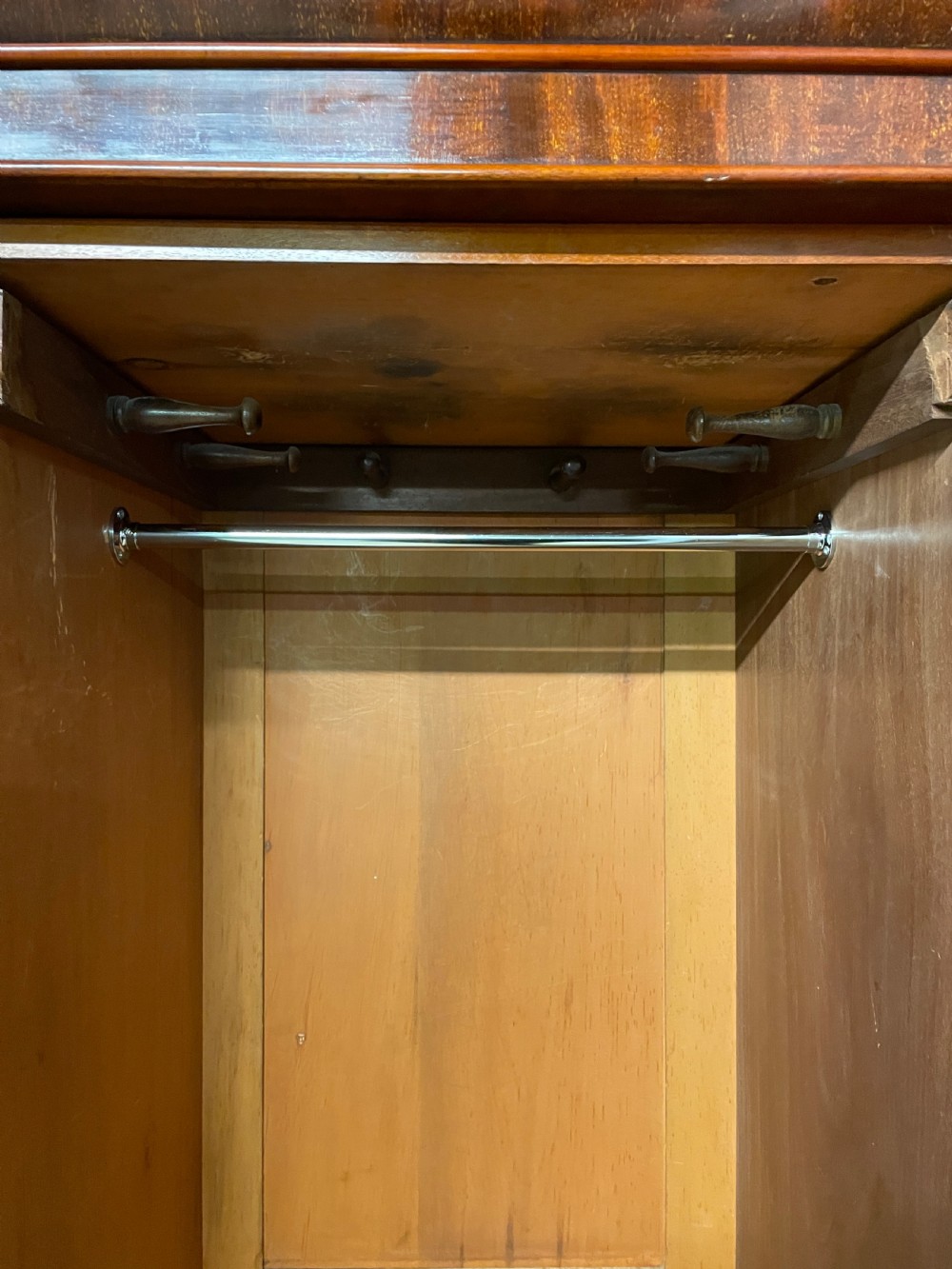 Country house breakfront flame mahogany triple wardrobe  View XI