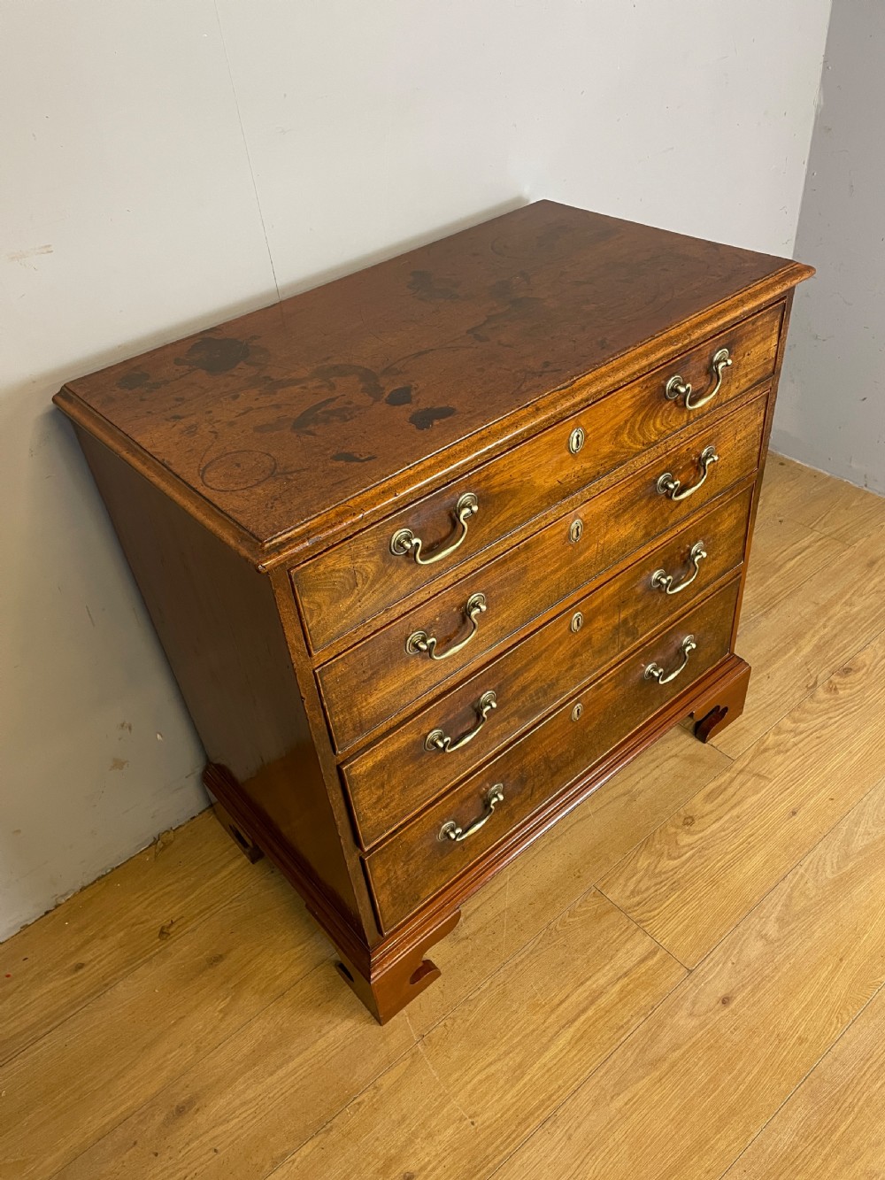 C19TH small mahogany chest of four drawers  View II