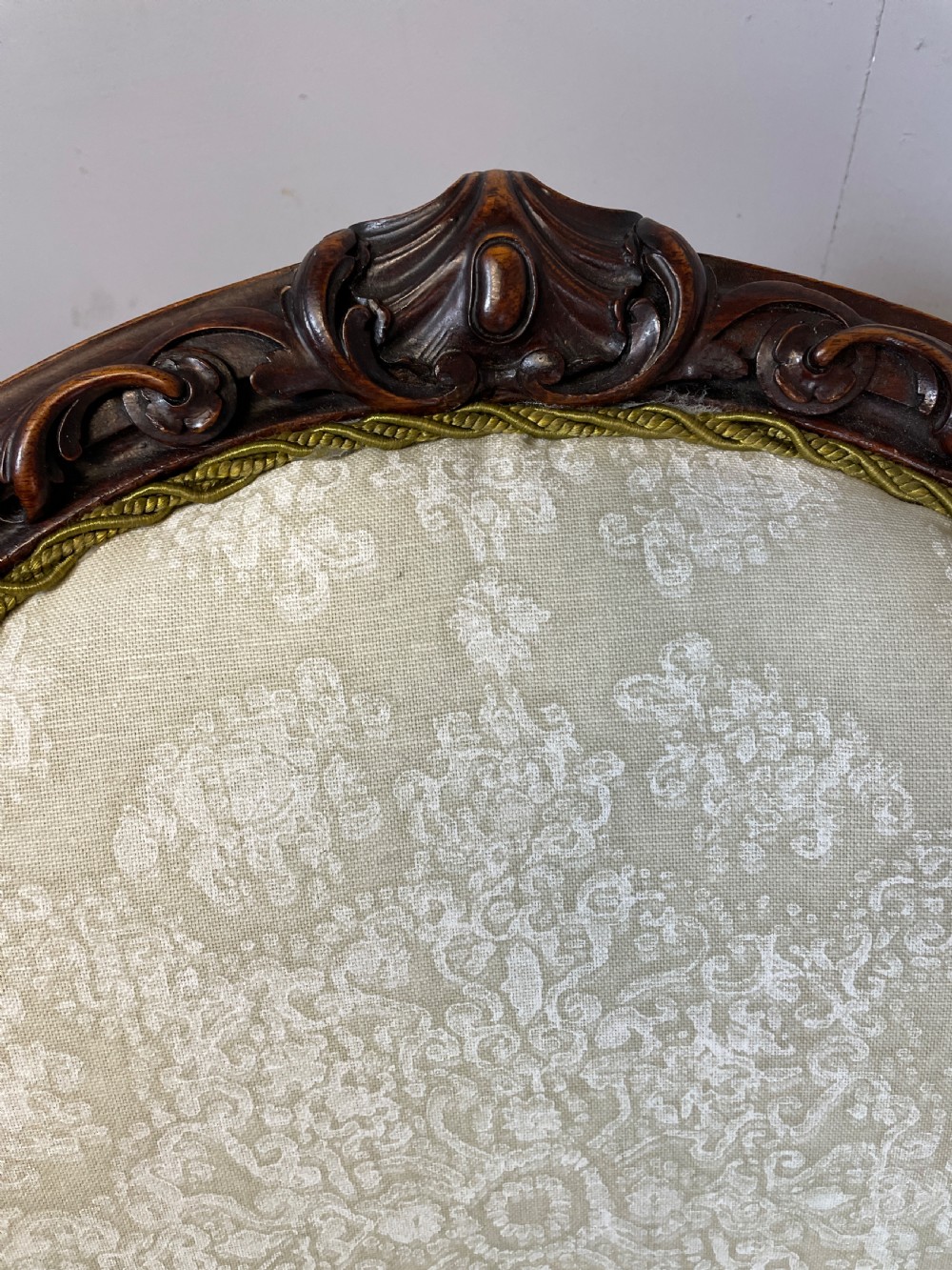C19TH carved walnut spoon back open armchair View VI