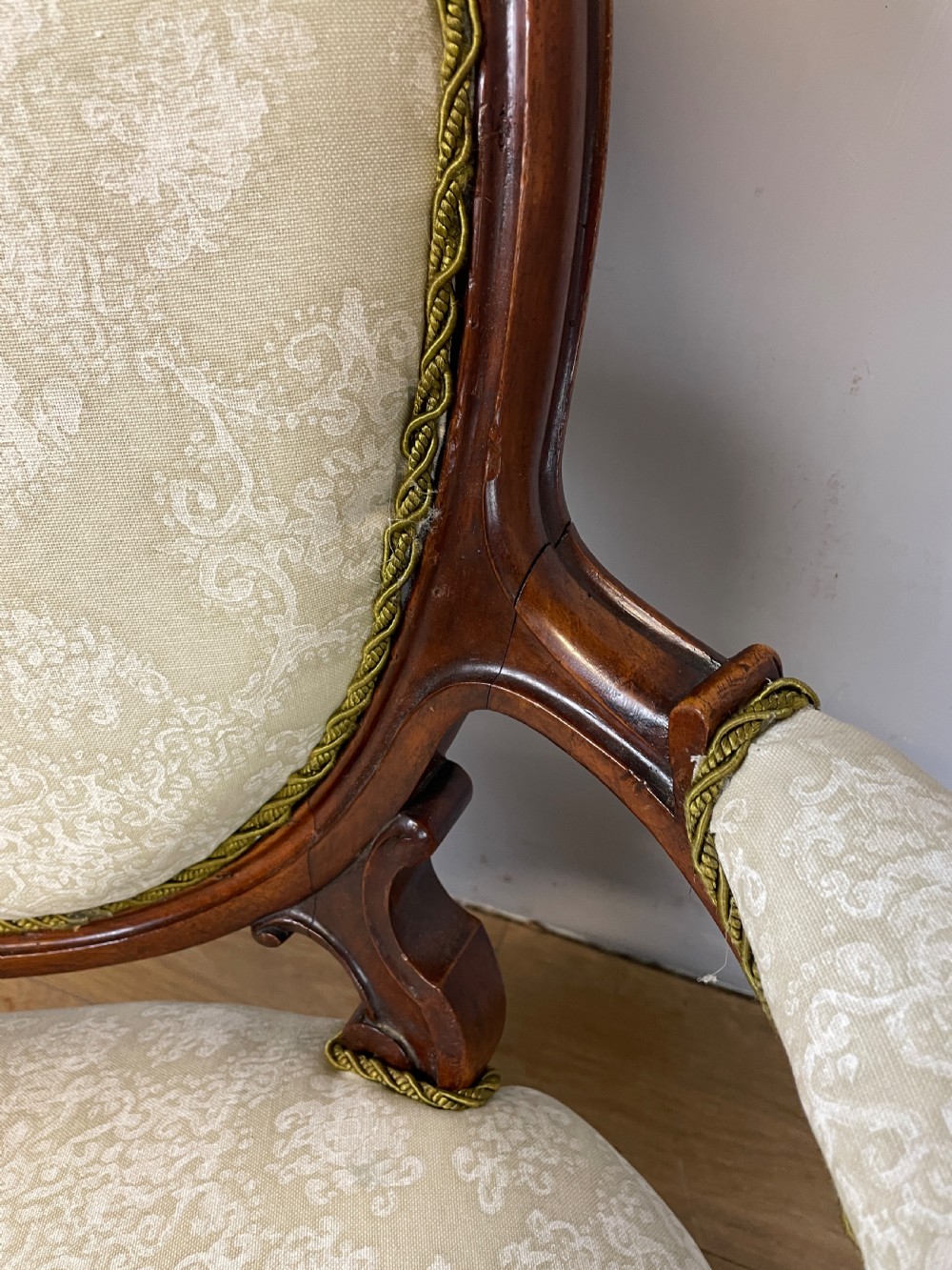 C19TH carved walnut spoon back open armchair View VII