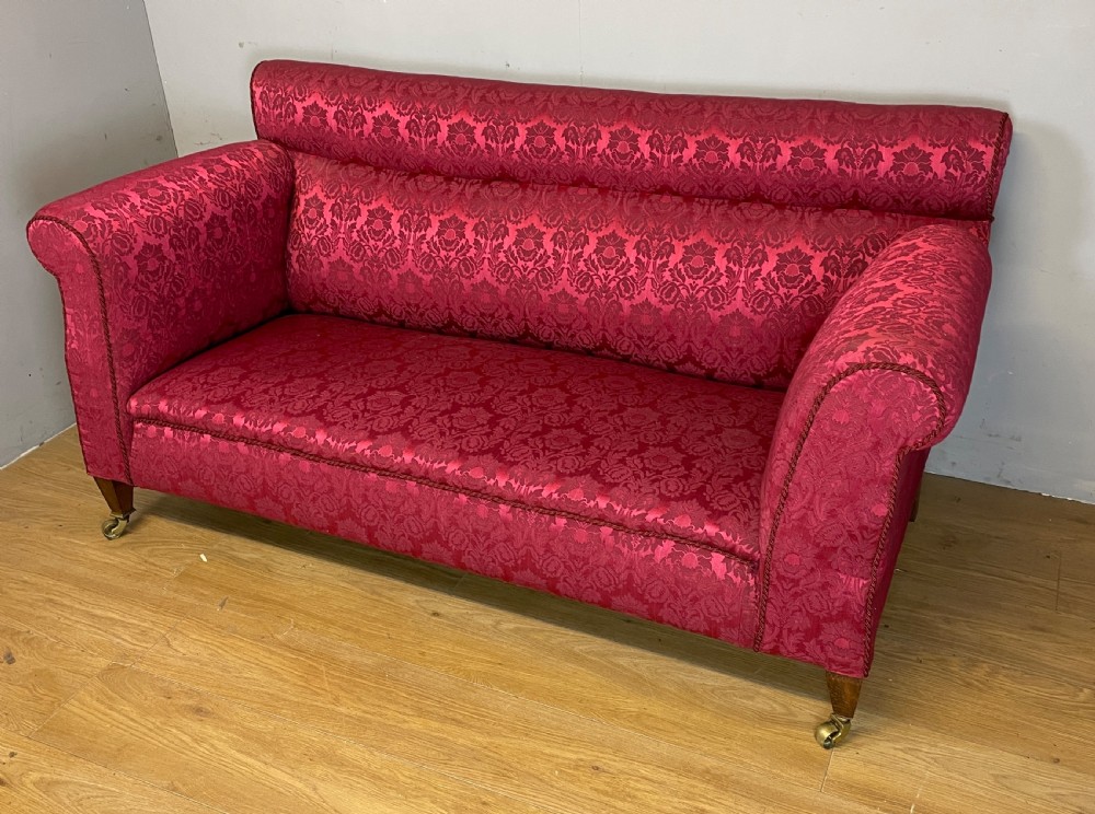 C19TH country house sofa with drop arm mechanism 