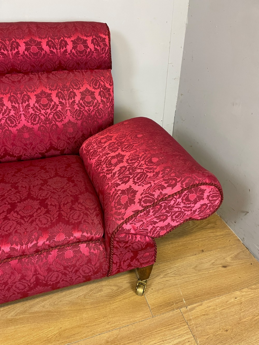 C19TH country house sofa with drop arm mechanism  View V