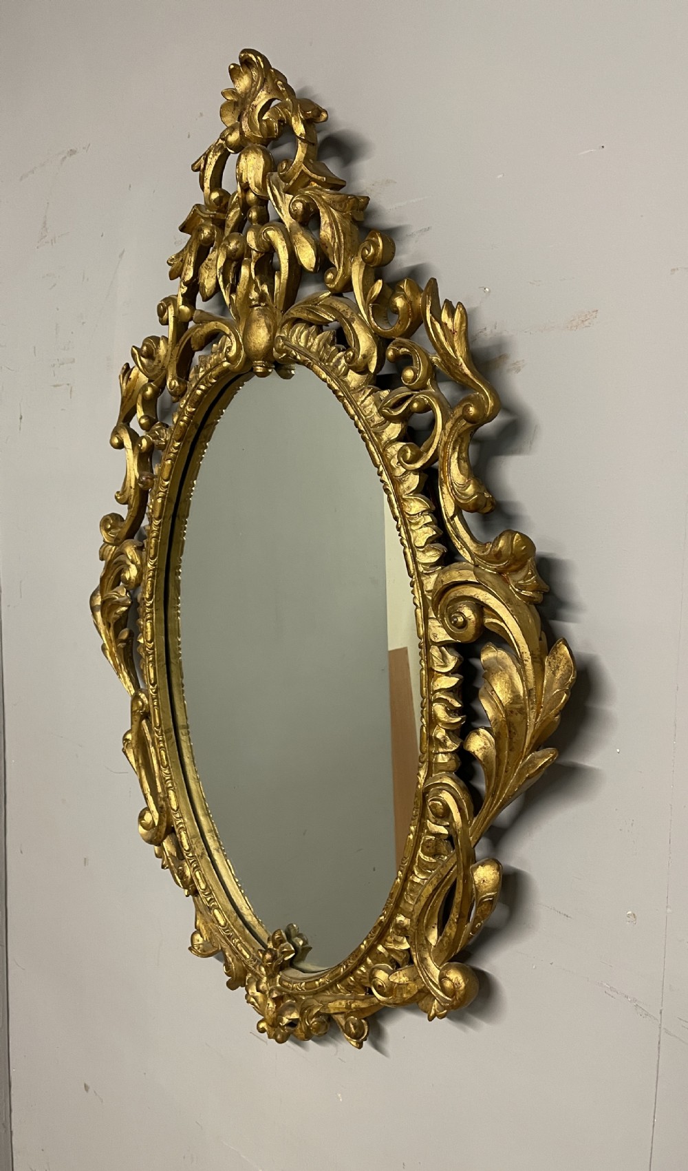 Early C20th carved giltwood wall mirror 