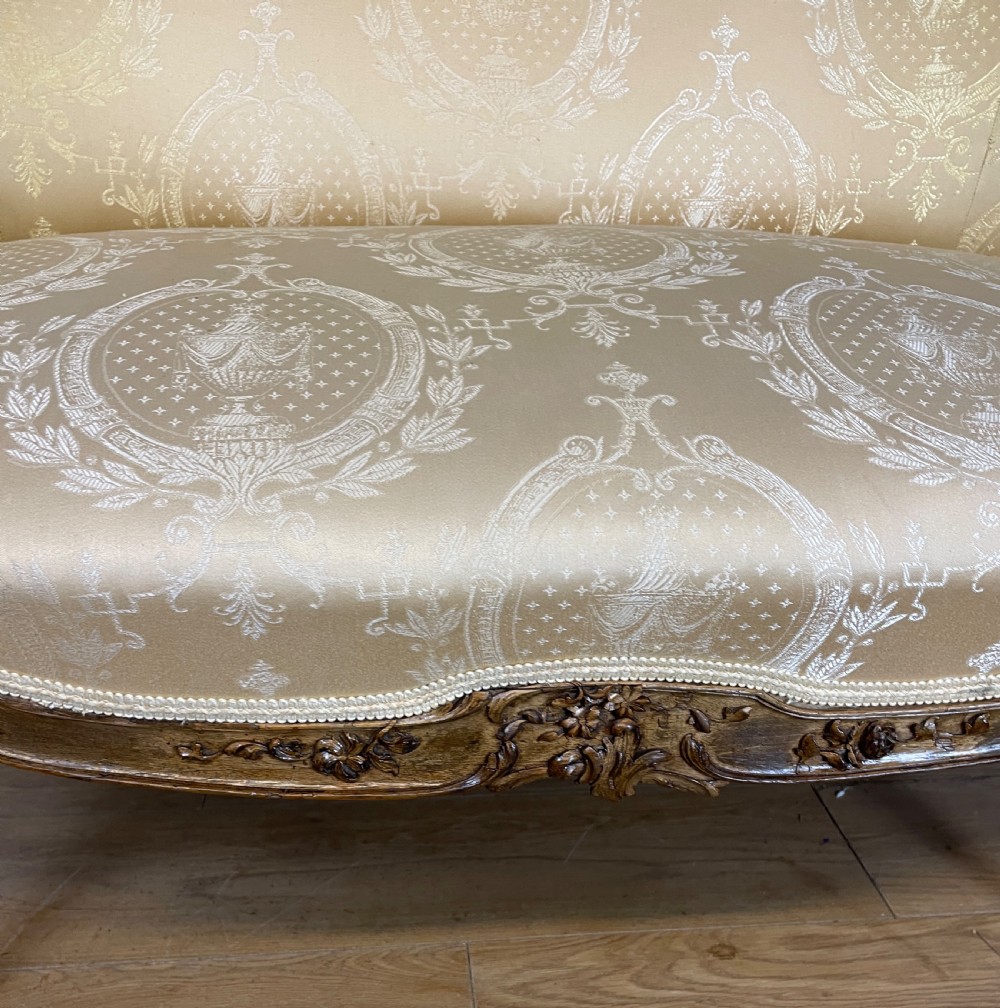 C19TH French Louis XV style carved walnut framed settee View IV