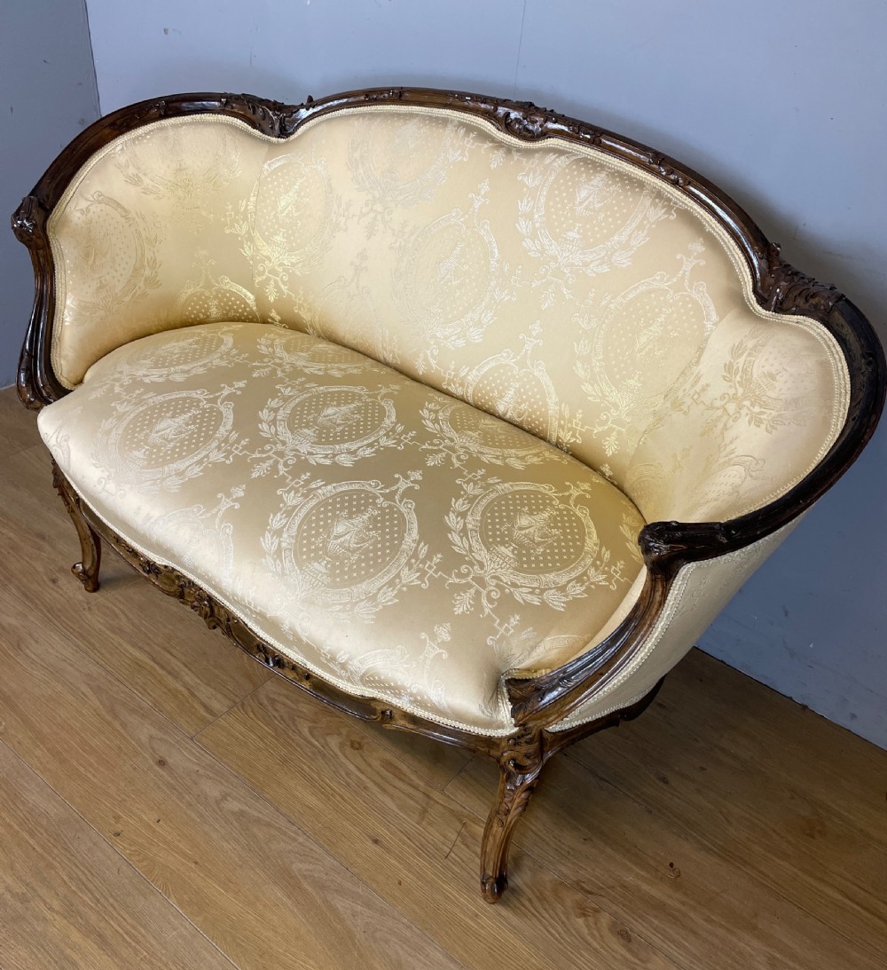 C19TH French Louis XV style carved walnut framed settee View VI