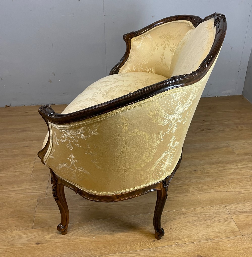 C19TH French Louis XV style carved walnut framed settee View XI