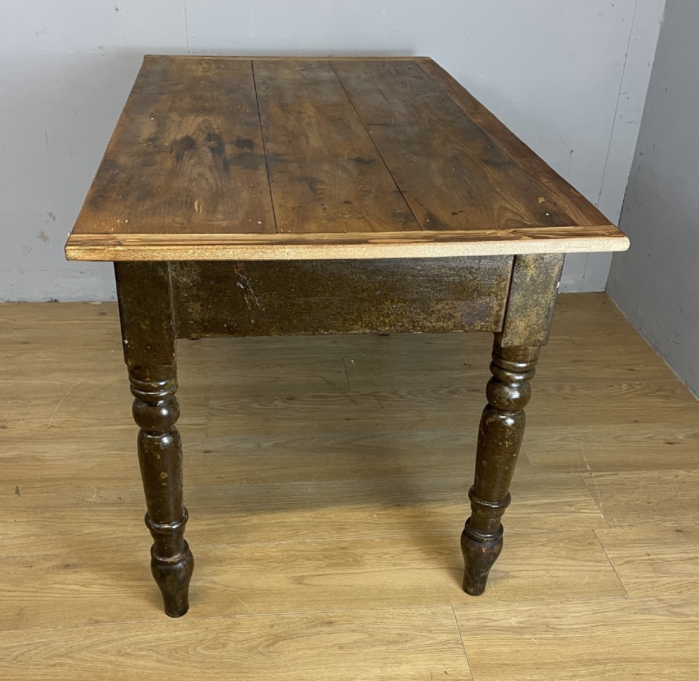 C19TH rustic pine table with two drawers  View IX