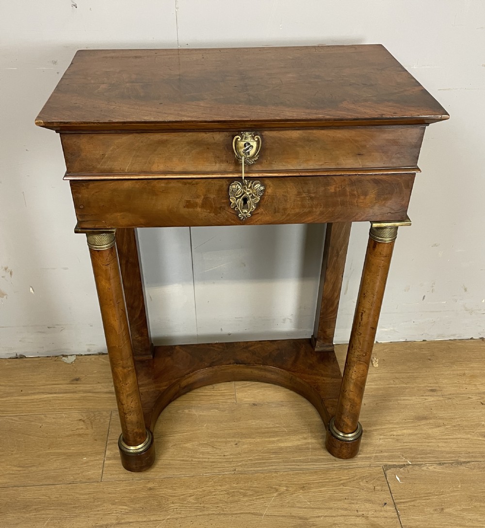 French Empire mahogany writing table circa 1830 with provenance  View II