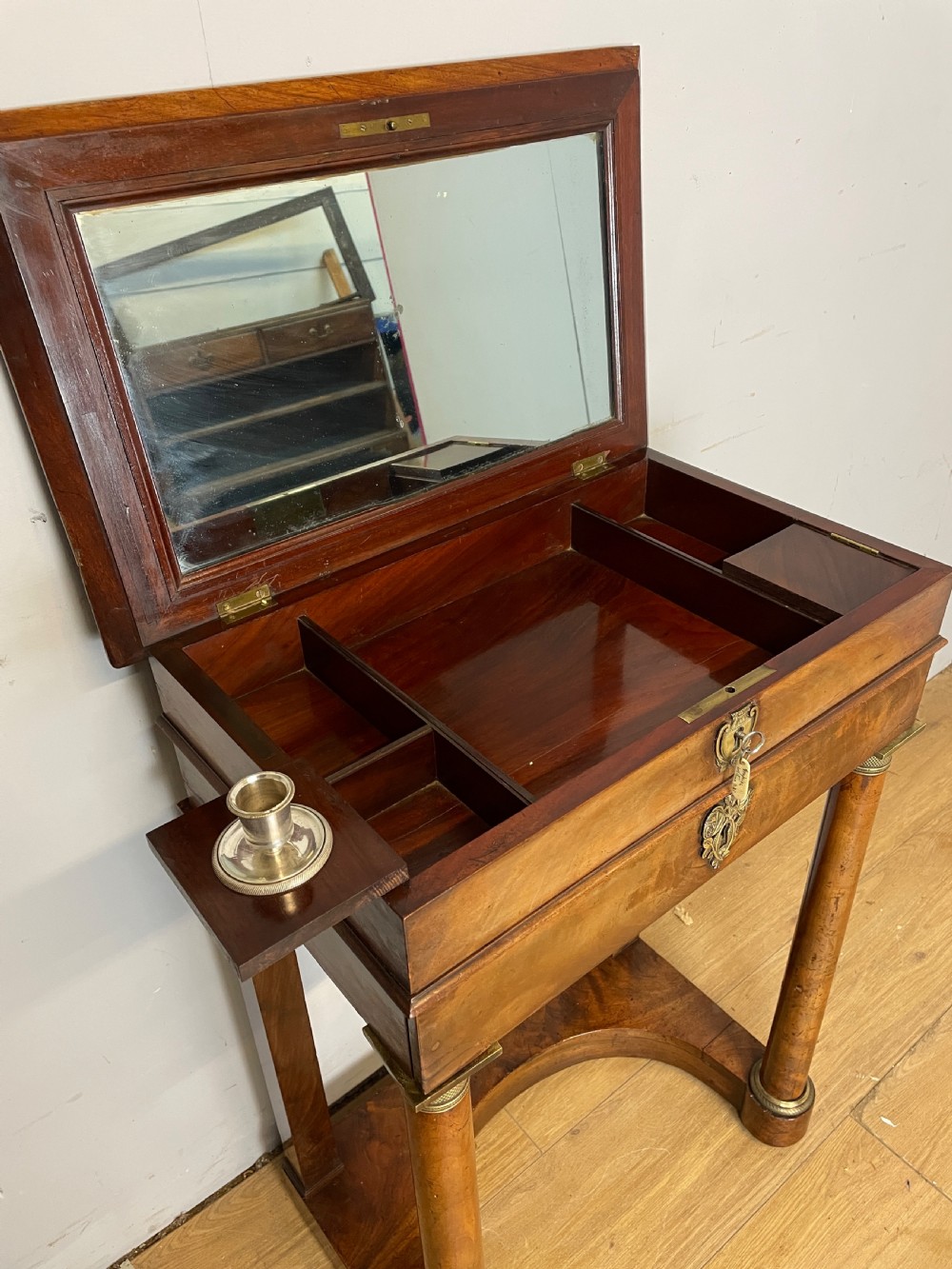French Empire mahogany writing table circa 1830 with provenance  View III