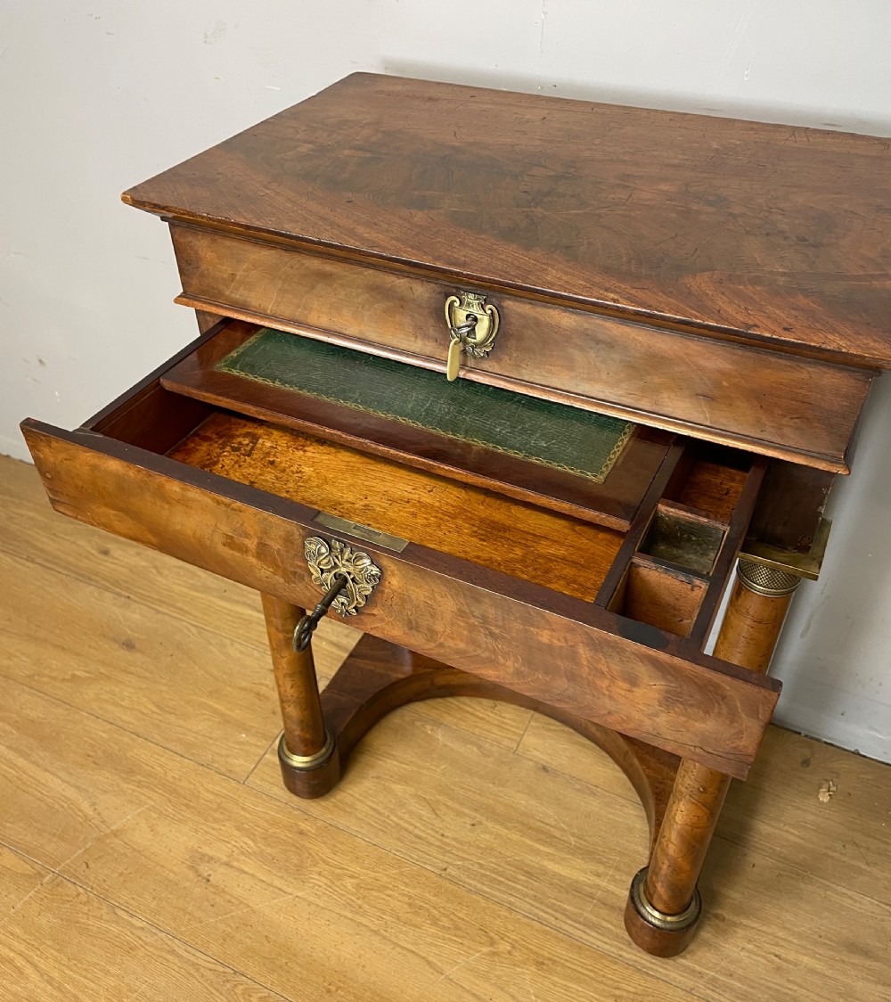 French Empire mahogany writing table circa 1830 with provenance  View VI