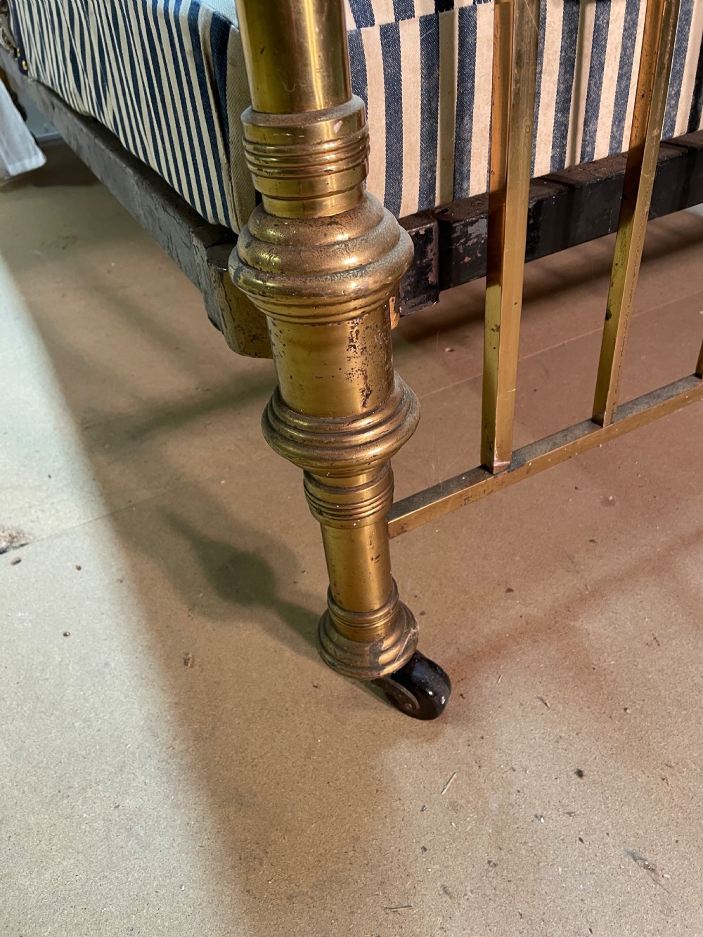 Victorian brass half tester double bed circa 1880  View X