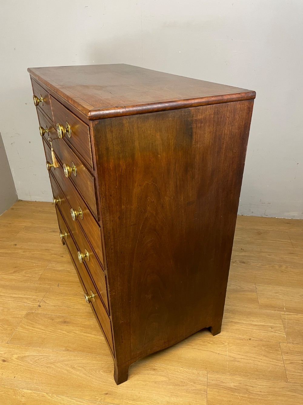 Regency mahogany chest of drawers with ebony stringing and provenance  View XI