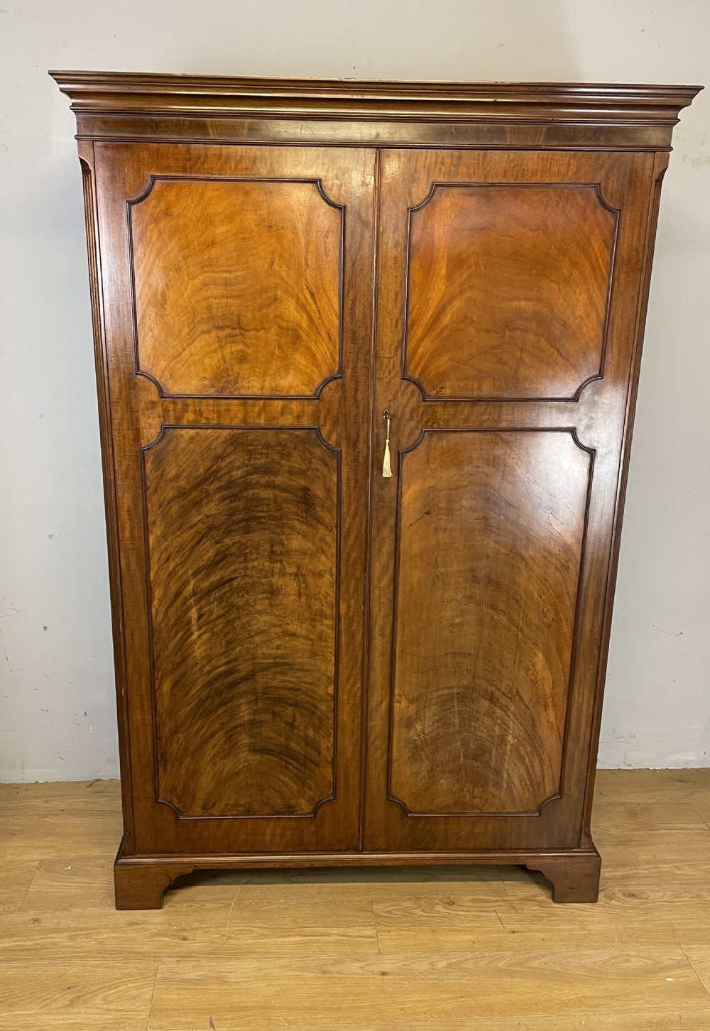 C19TH flame mahogany Channel Islands double wardrobe  View II