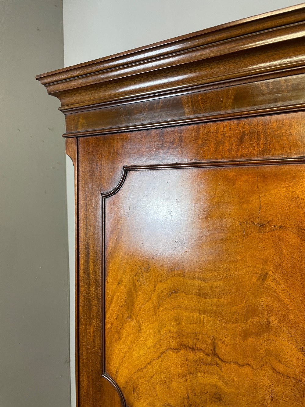 C19TH flame mahogany Channel Islands double wardrobe  View V