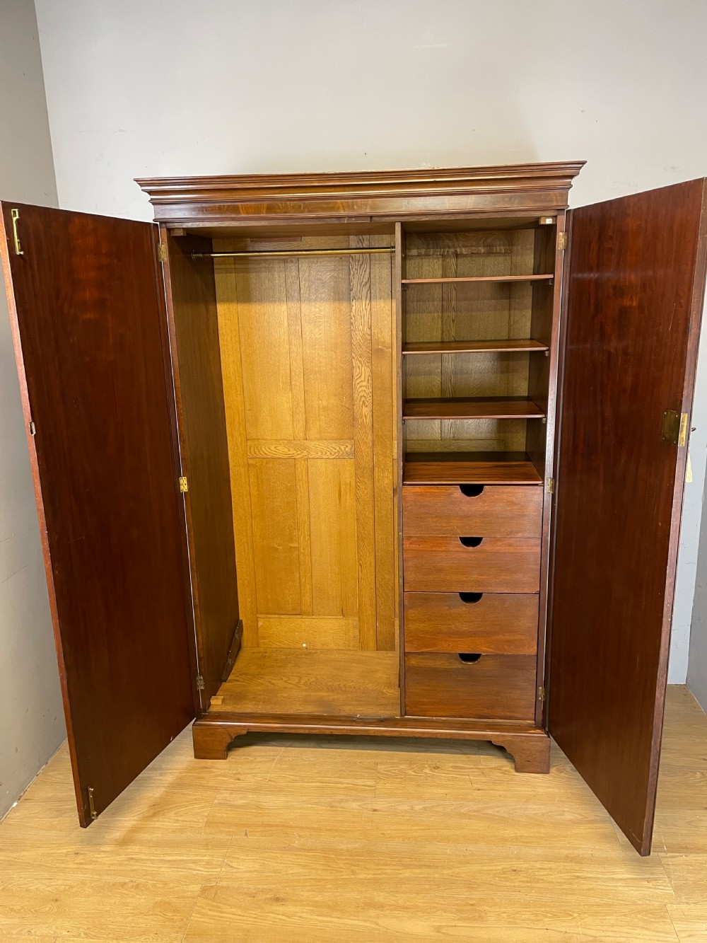 C19TH flame mahogany Channel Islands double wardrobe  View VI