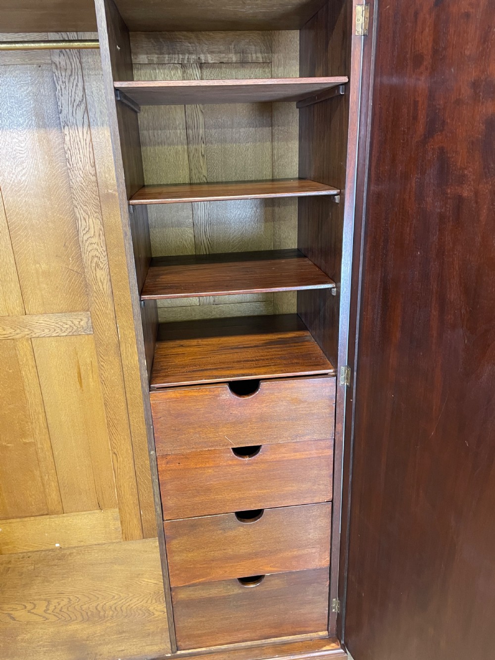C19TH flame mahogany Channel Islands double wardrobe  View VII