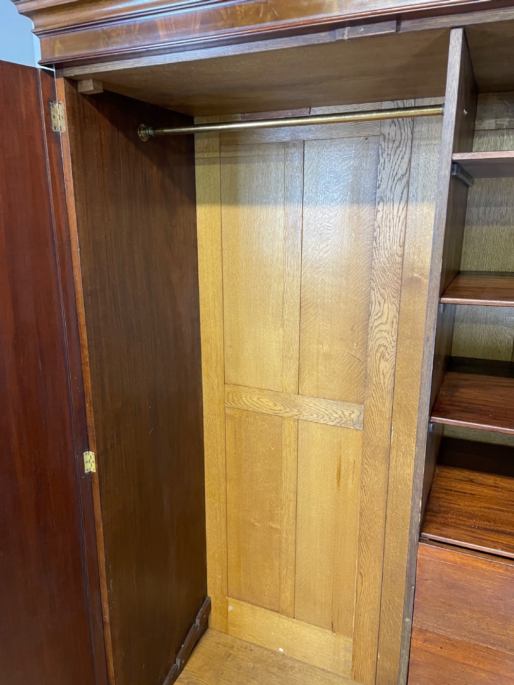 C19TH flame mahogany Channel Islands double wardrobe  View VIII