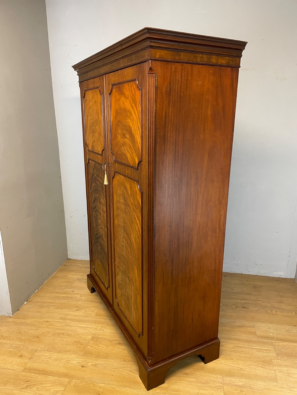 C19TH flame mahogany Channel Islands double wardrobe  View X