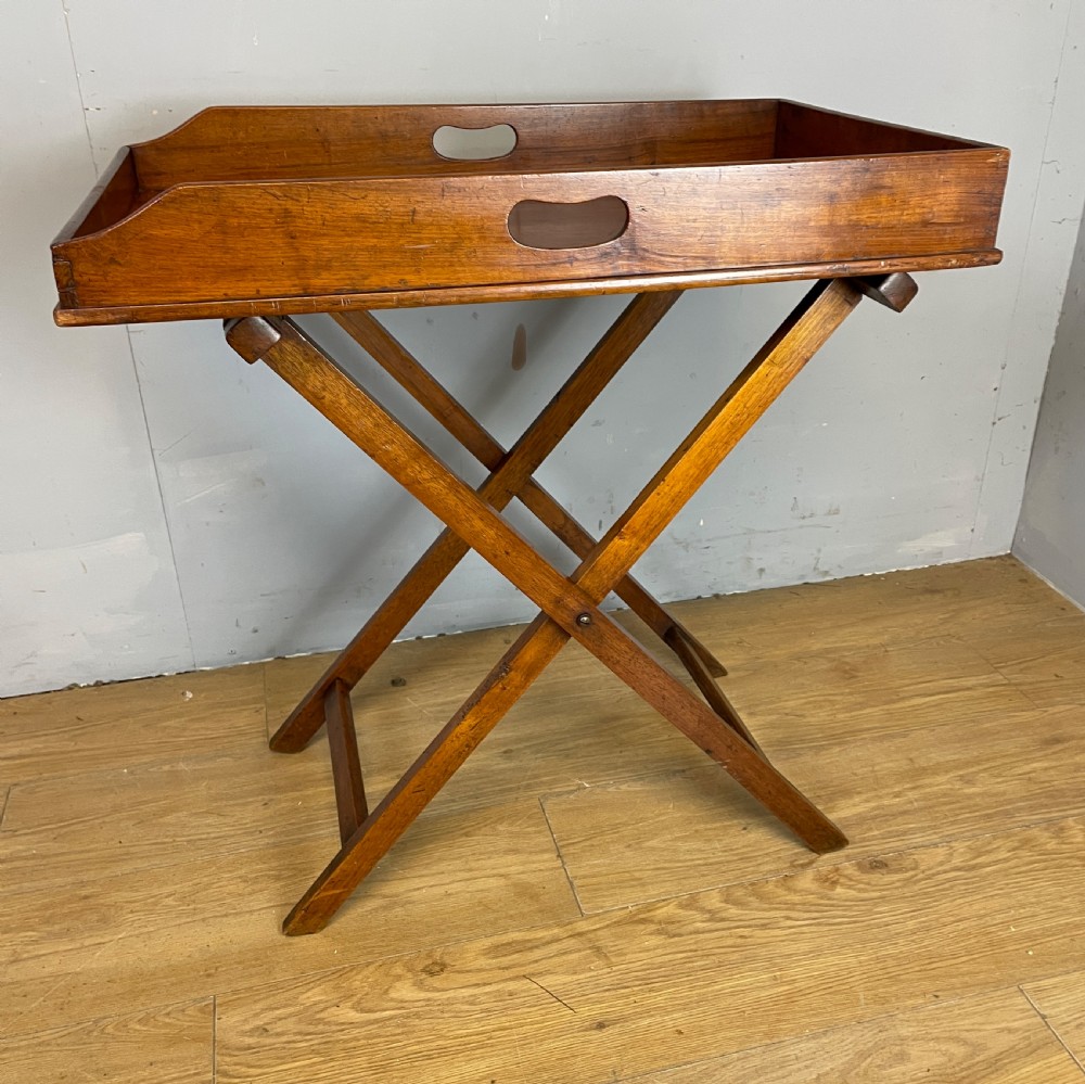 C19TH mahogany butlers tray on stand  View III