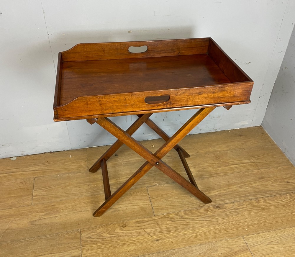 C19TH mahogany butlers tray on stand  View IV