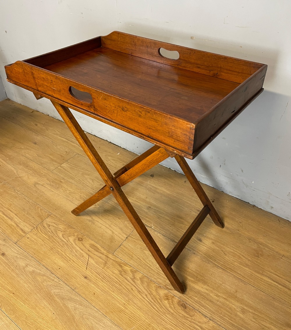 C19TH mahogany butlers tray on stand  View V