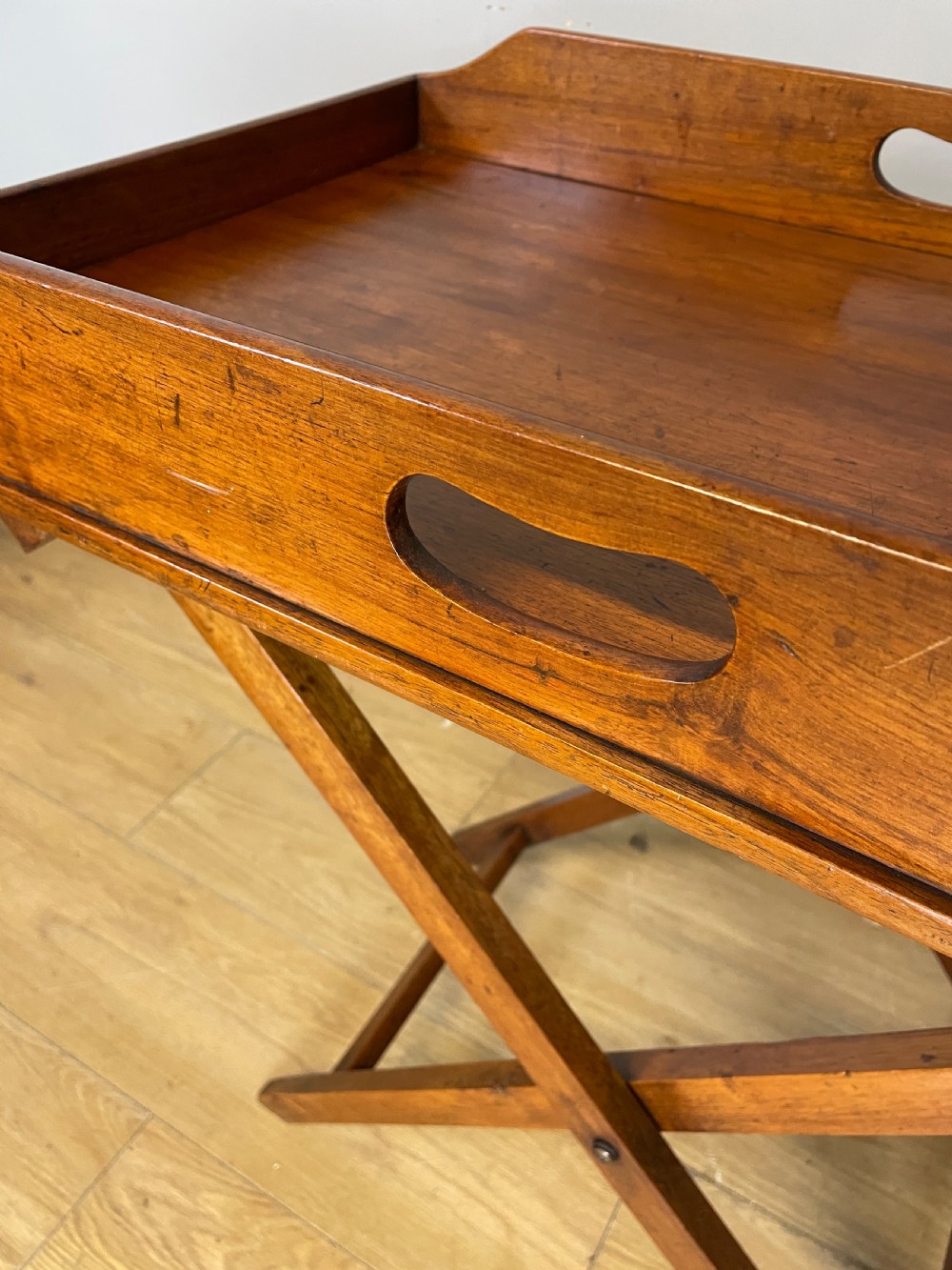 C19TH mahogany butlers tray on stand  View VI