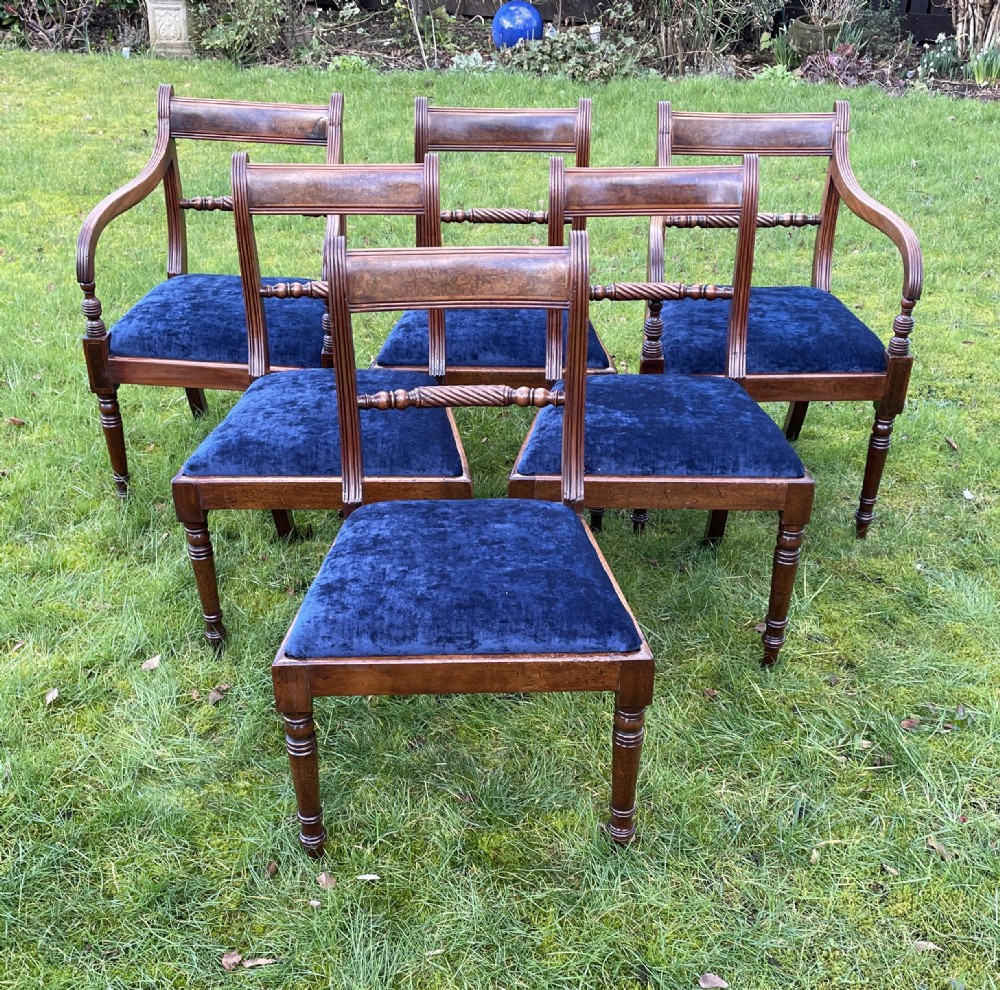 Set of  six Regency mahogany dining chairs circa 1815
