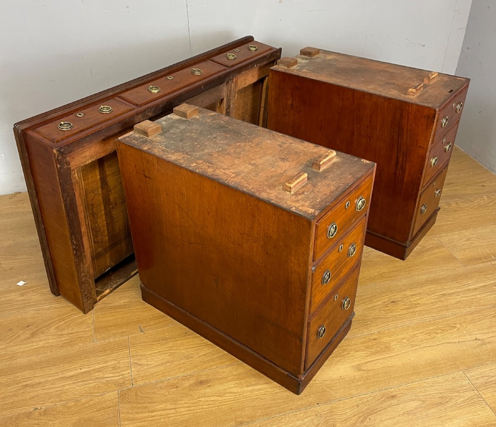 C19TH walnut three part desk with inset leather top View XIII