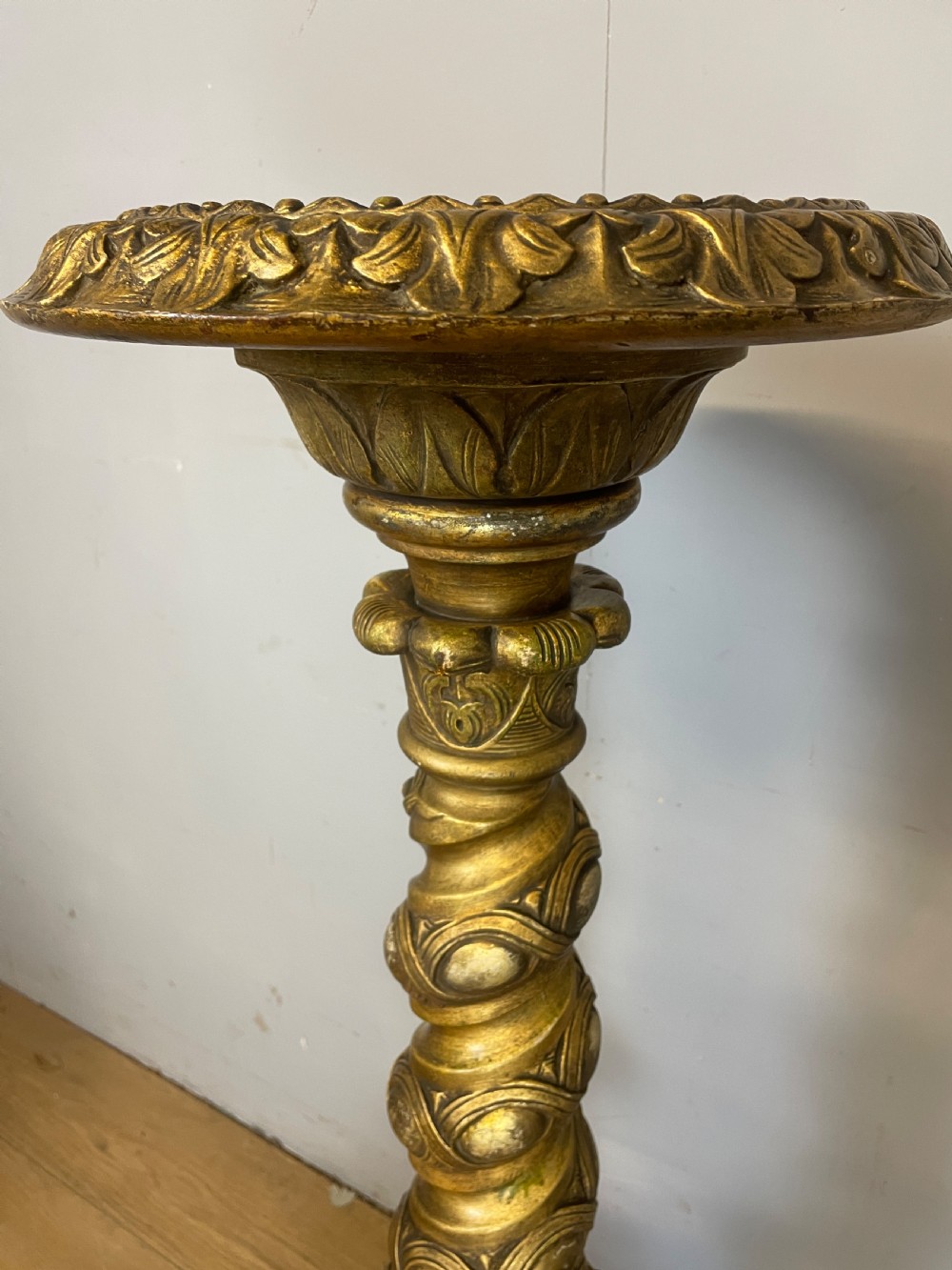 C19TH carved and gilded torchere in original condition  View VI