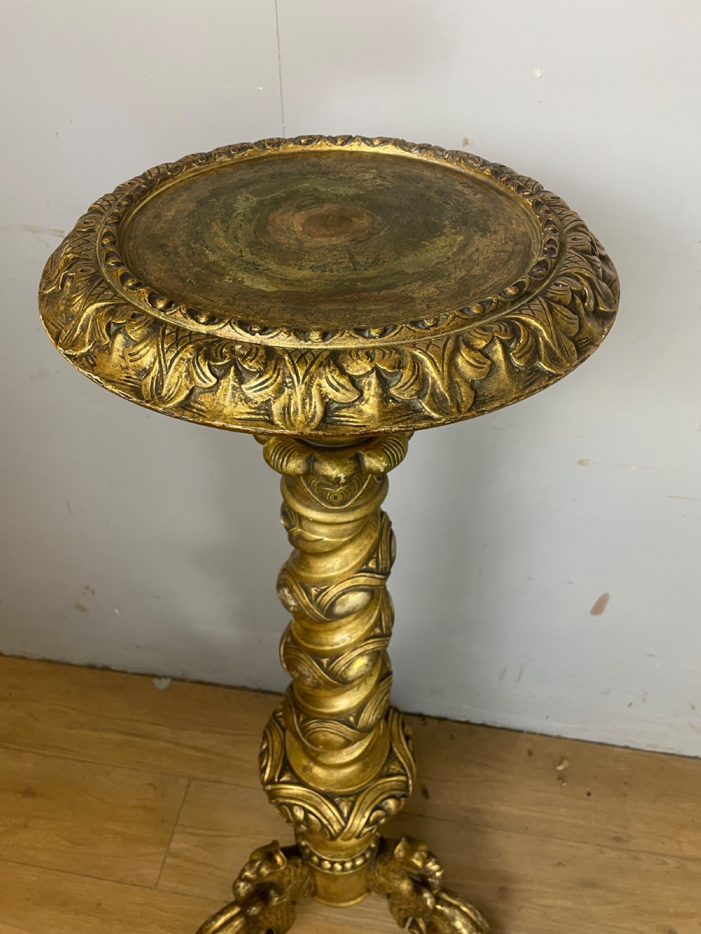 C19TH carved and gilded torchere in original condition  View VII