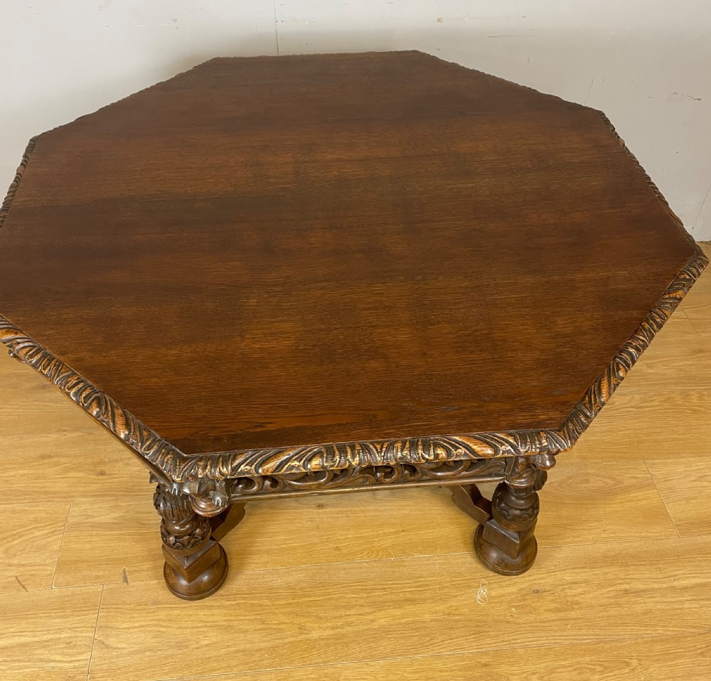 C19TH carved oak centre table  View III