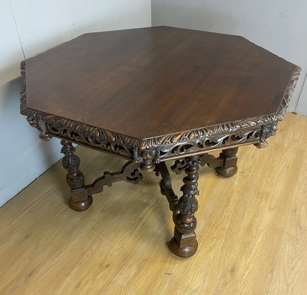 C19TH carved oak centre table  View VII