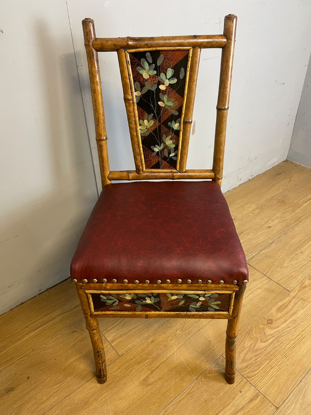 Aesthetic movement hand painted bamboo chair circa 1880 View II