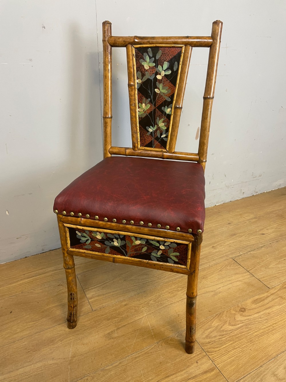Aesthetic movement hand painted bamboo chair circa 1880 View III