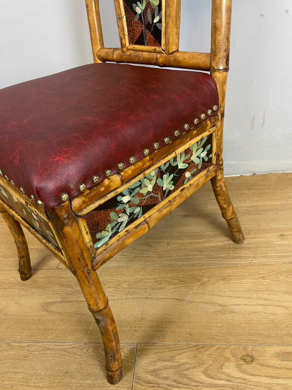 Aesthetic movement hand painted bamboo chair circa 1880 View V