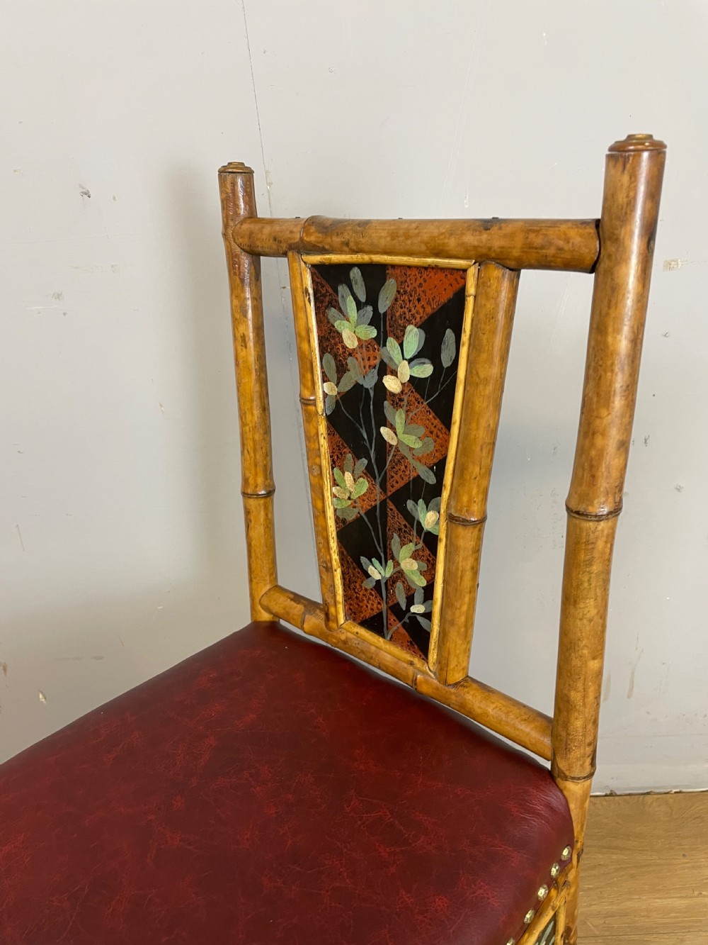 Aesthetic movement hand painted bamboo chair circa 1880 View VI