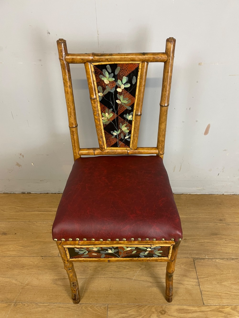 Aesthetic movement hand painted bamboo chair circa 1880 View IX