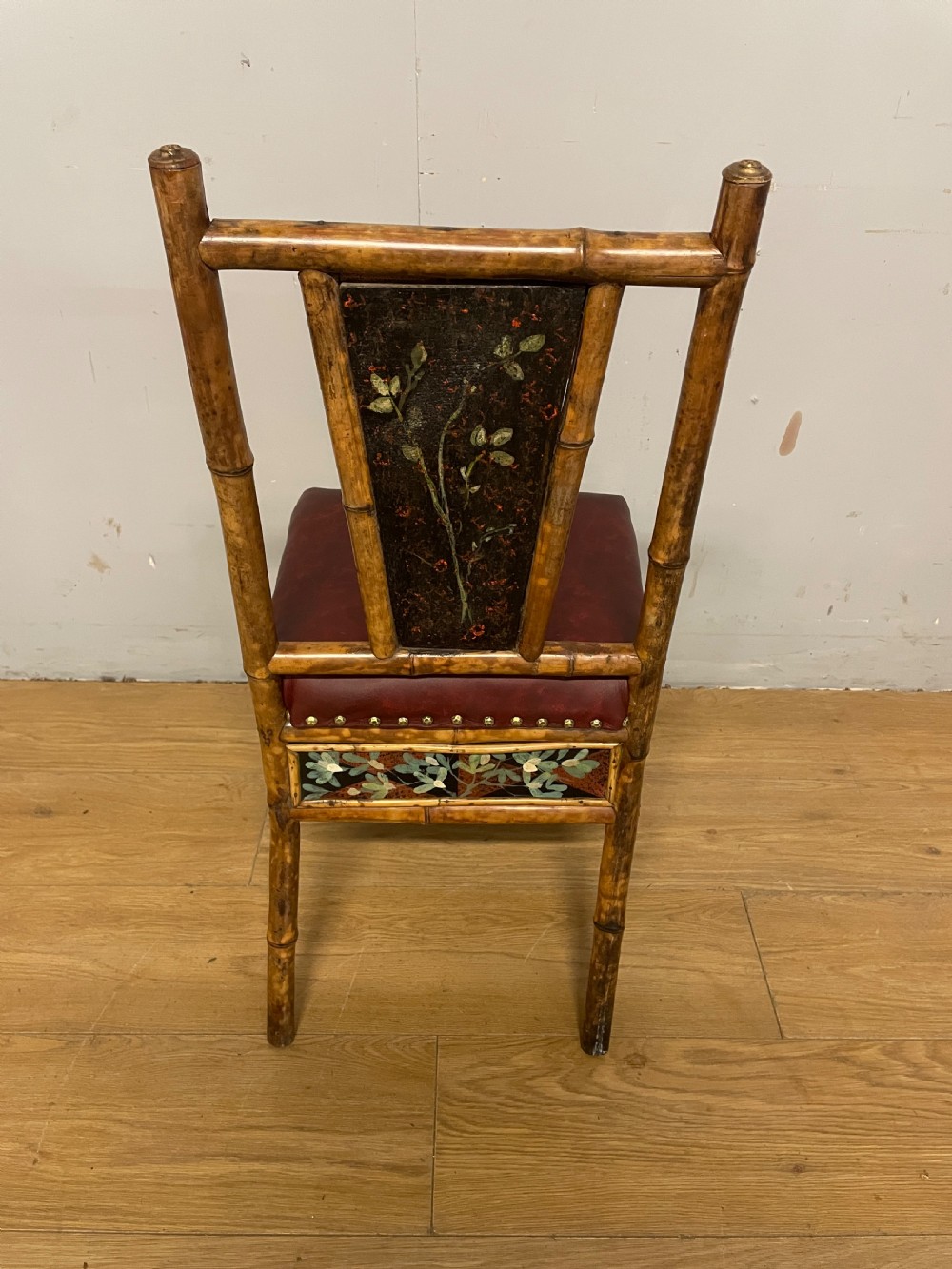 Aesthetic movement hand painted bamboo chair circa 1880 View X