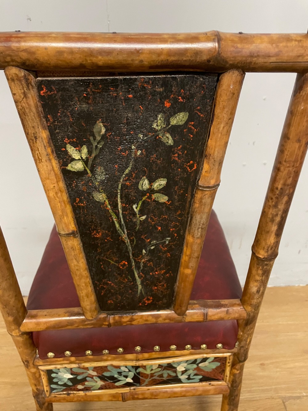 Aesthetic movement hand painted bamboo chair circa 1880 View XI