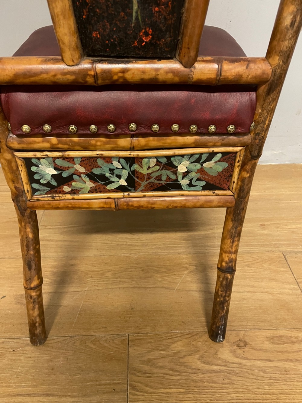 Aesthetic movement hand painted bamboo chair circa 1880 View XII