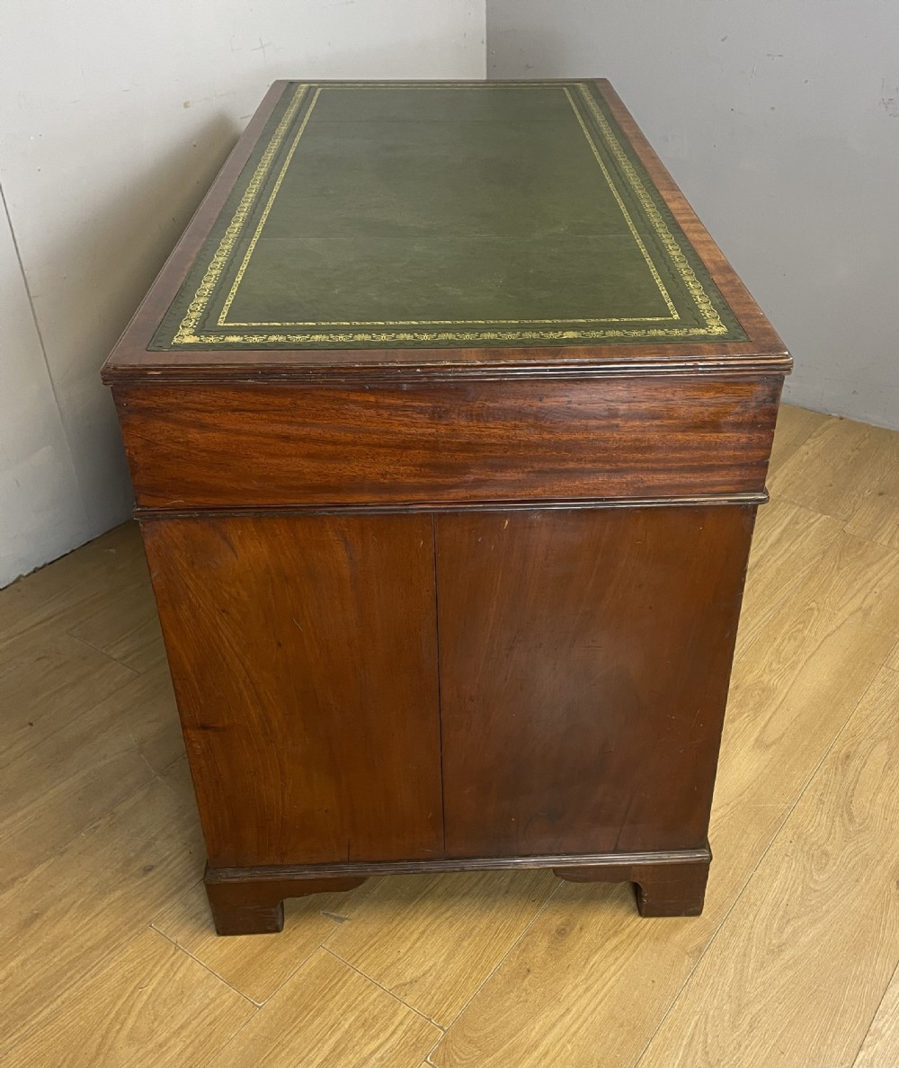 C19TH three part mahogany desk with inset leather top  View XI