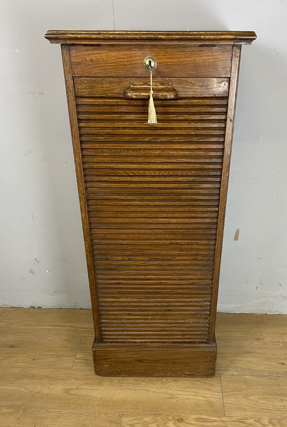 Oak tambour fronted filing drawers circa 1920 