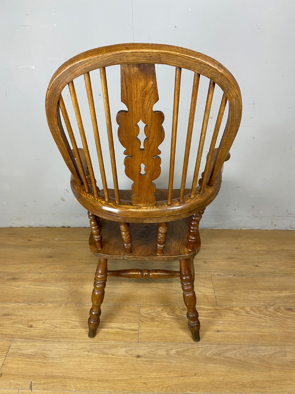 C19TH ash and elm pad arm Windsor kitchen chair  View VII