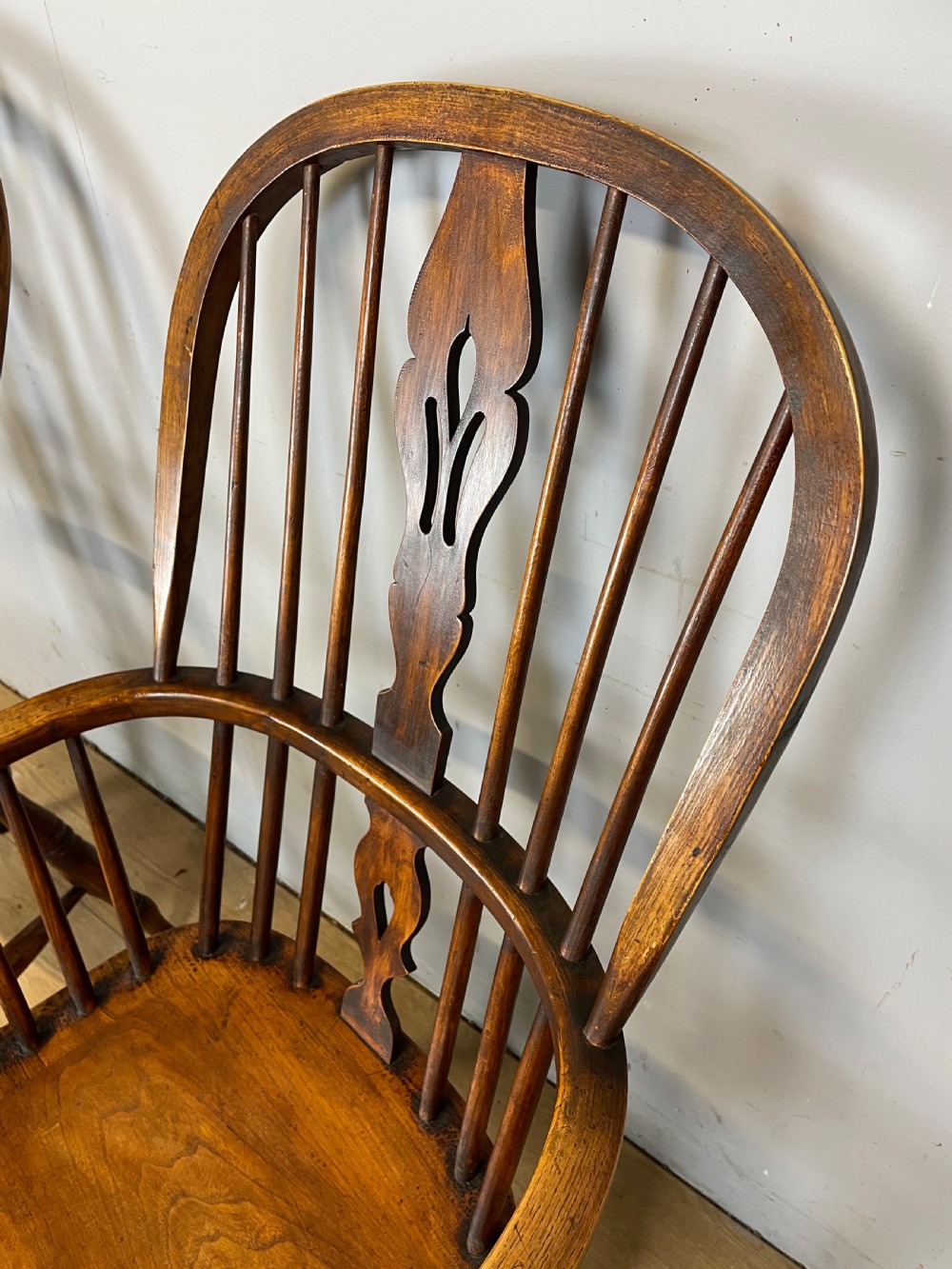 C19TH pair of ash and elm Windsor kitchen chairs  View IV