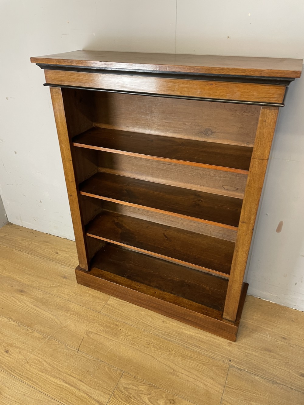 C19th walnut open bookcase 