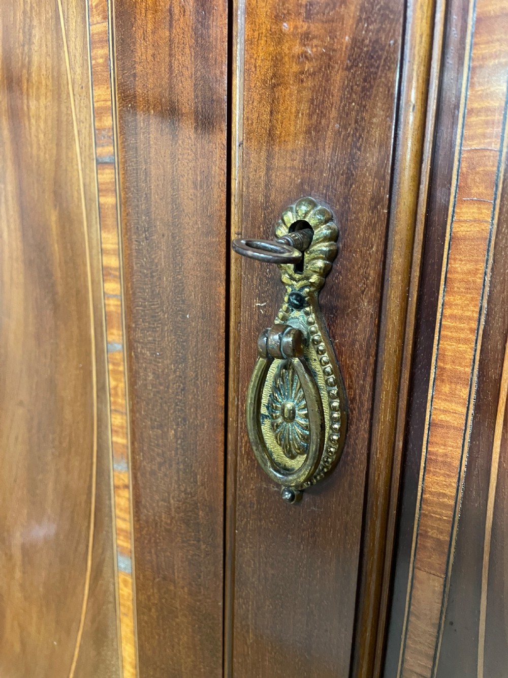 C19TH inlaid mahogany Sheraton revival country house compactum wardrobe  View X