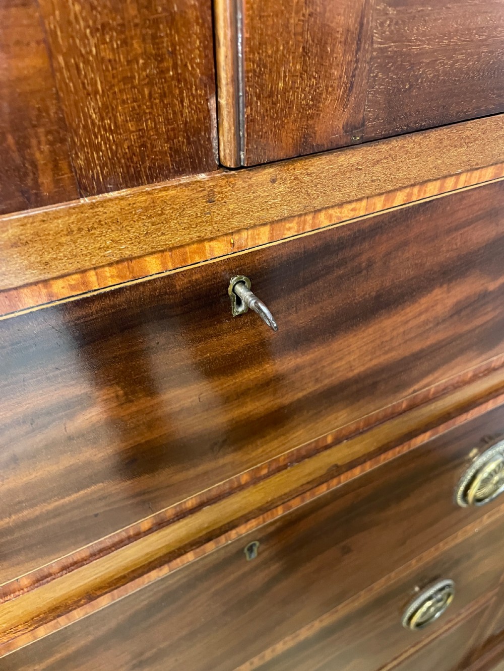 C19TH inlaid mahogany Sheraton revival country house compactum wardrobe  View XIII